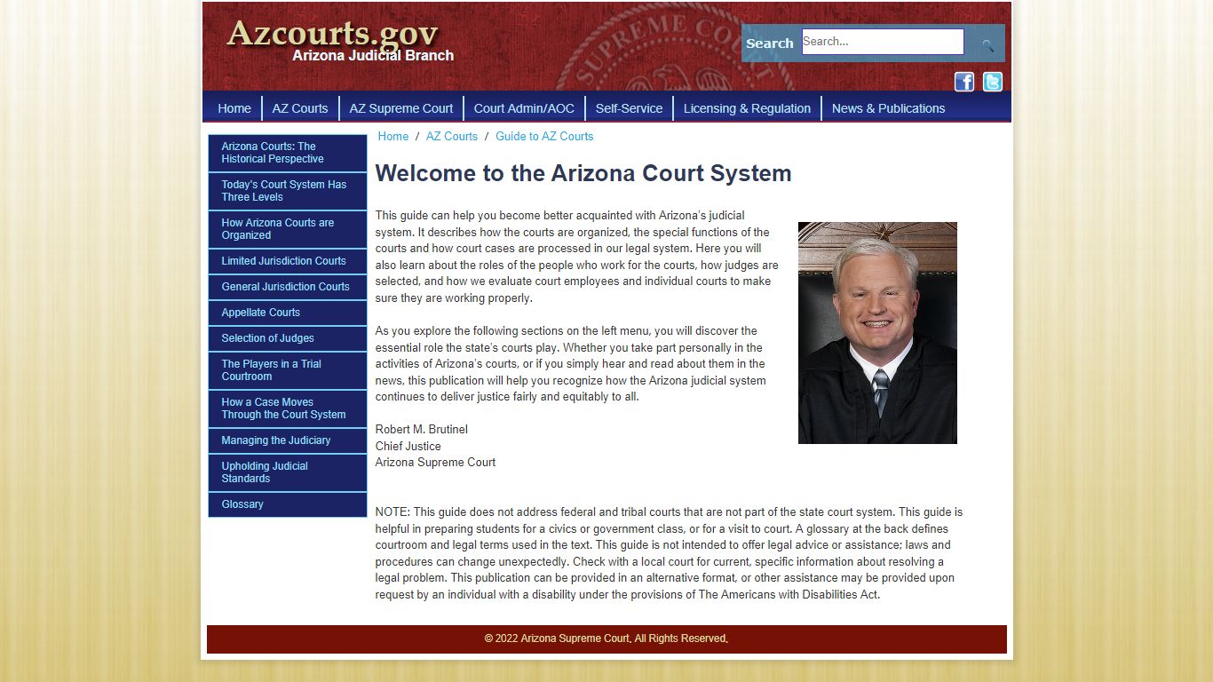 Guide to AZ Courts > Welcome to the Arizona Court System