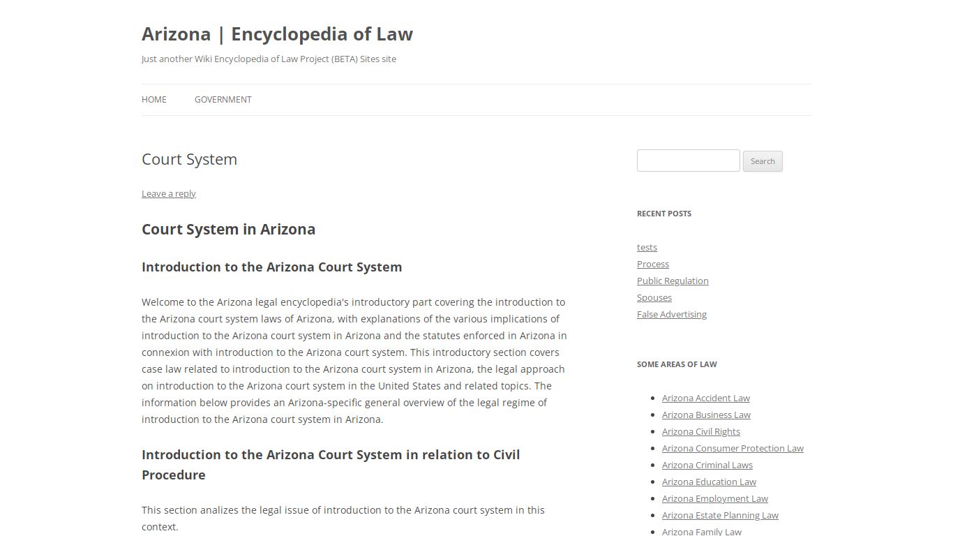 Court System | Arizona | Encyclopedia of Law